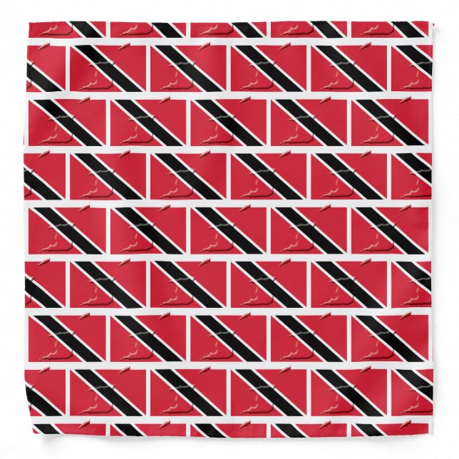 TRINIDAD TOBAGO Flag Map Bandana (Front)