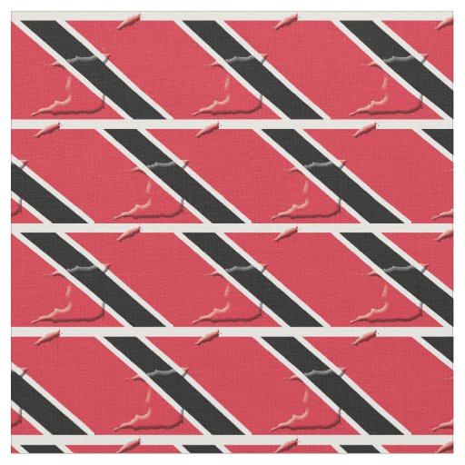 TRINIDAD TOBAGO Flag Map Outline Fabric