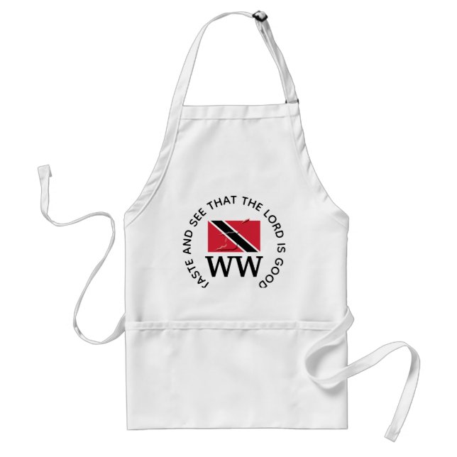 TRINIDAD TOBAGO Flag MONOGRAM Customized Scripture Adult Apron (Front)