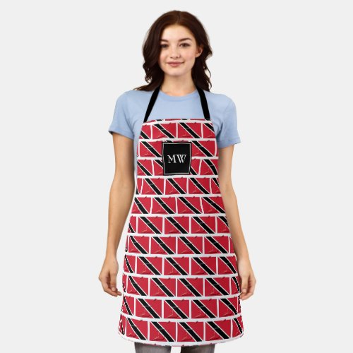 TRINIDAD TOBAGO FLAG  Monogram  Trinidadian Apron