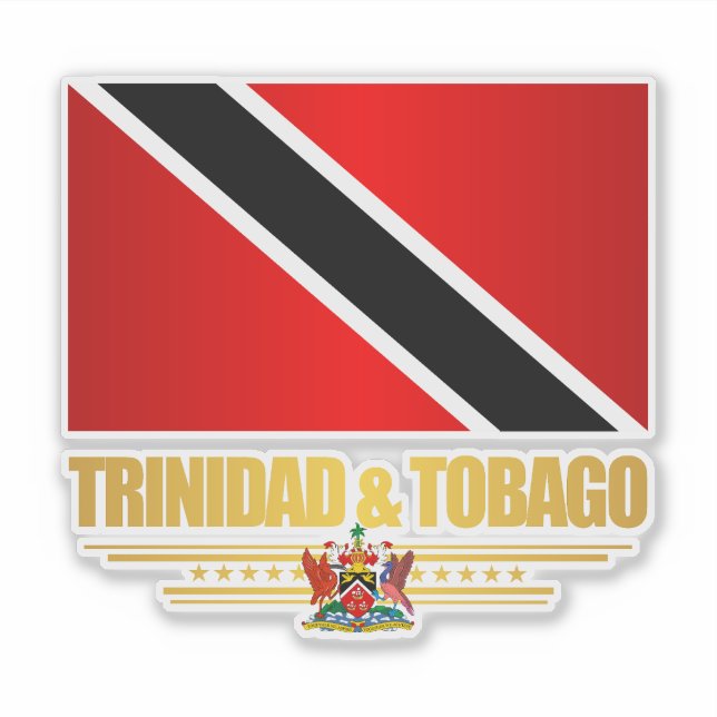Trinidad & Tobago Flag Sticker (Front)