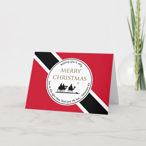 TRINIDAD TOBAGO FLAG Three Wise Men Christmas Holiday Card