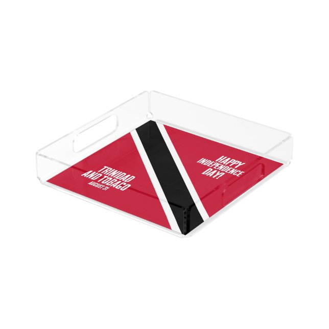 Trinidad & Tobago Independence Day National Flag Acrylic Tray (Angled)