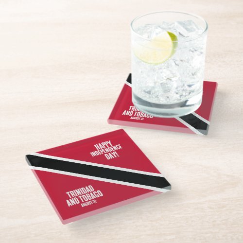 Trinidad  Tobago Independence Day National Flag Glass Coaster