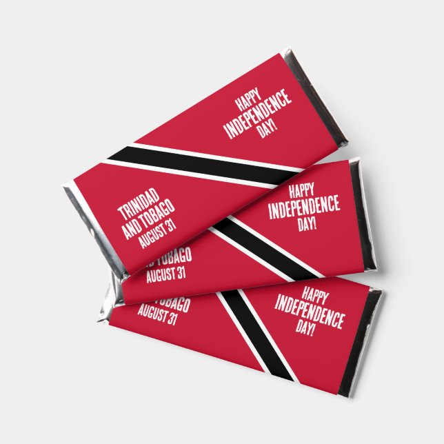 Trinidad & Tobago Independence Day National Flag Hershey Bar Favors (Front)