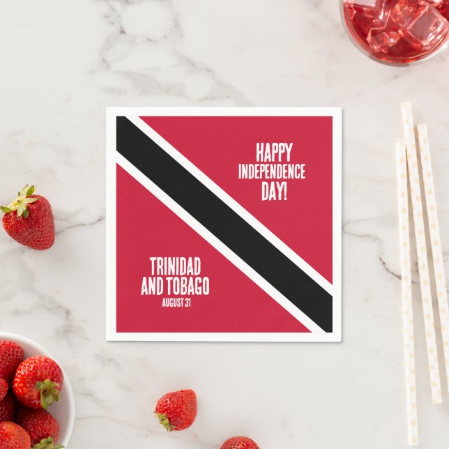 Trinidad & Tobago Independence Day National Flag Napkins (Insitu)