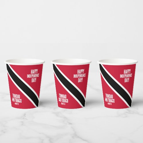 Trinidad  Tobago Independence Day National Flag Paper Cups