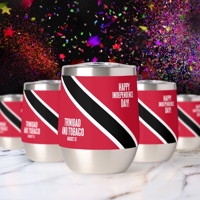 Trinidad & Tobago Independence Day National Flag Thermal Wine Tumbler (Trinidad and Tobago Independence Day August 31 Thermal Wine Tumbler Cover Photo)