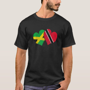Trinidad & Tobago Jamaica Trinidadian Flag Heart P T-Shirt