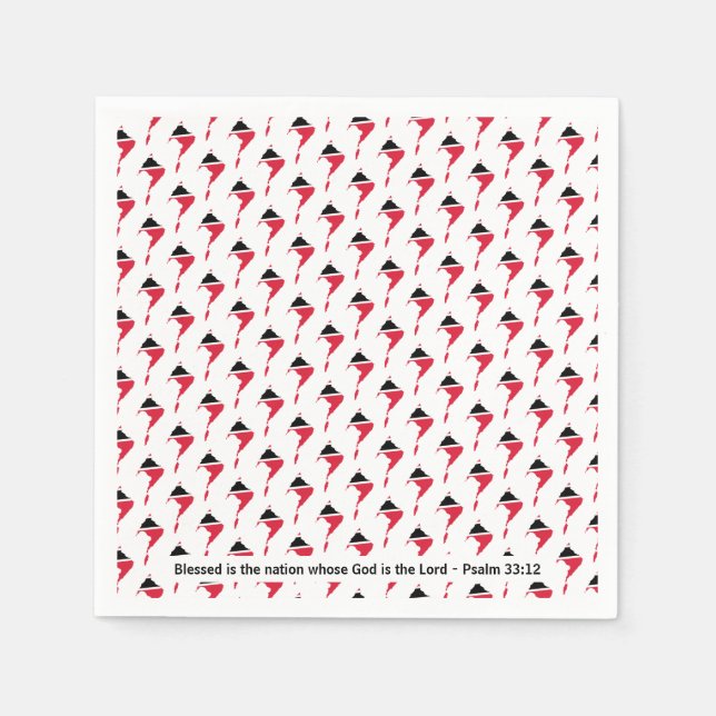 TRINIDAD & TOBAGO Map Personalized Scripture Paper Napkins (Front)