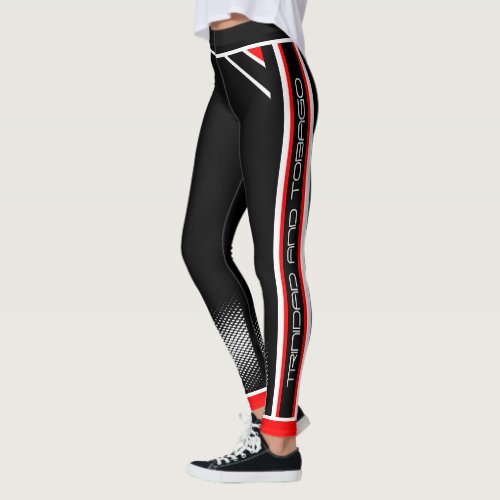 Trinidad  Tobago on Red White Black Leggings