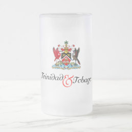 Trinidad &amp; Tobago Souvenir Frosted Glass Beer Mug