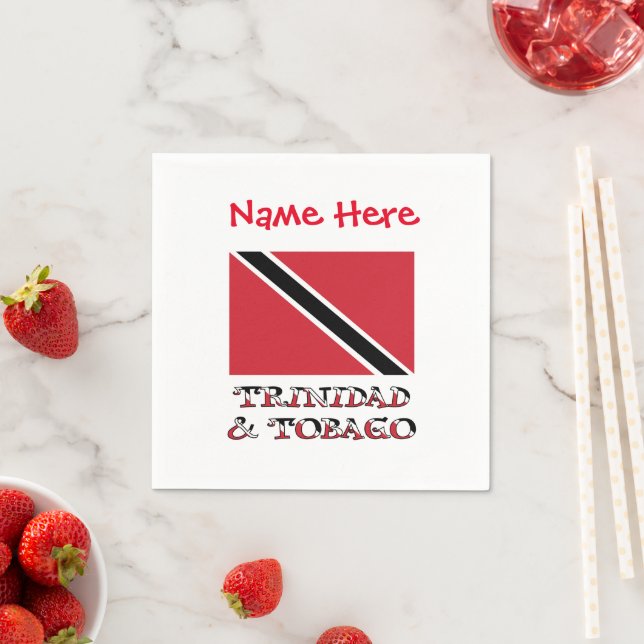 Trinidad-Tobago Trinidad Flag Red Personalization  Napkins (Insitu)