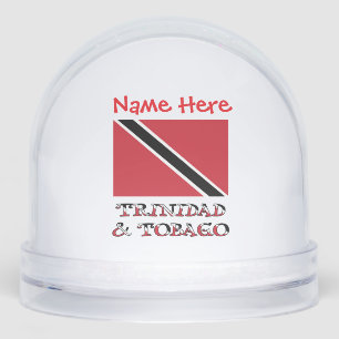 Trinidad Tobago Trinidadian Flag Red Personalized  Snow Globe