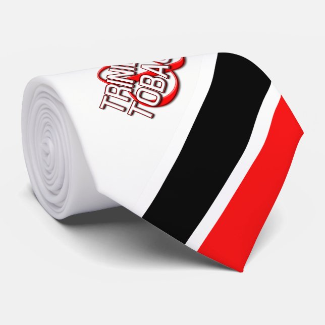 Trinidad & Tobago (White) Neck Tie (Rolled)
