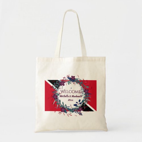 TRINIDAD WEDDING WELCOME Destination Floral Tote Bag