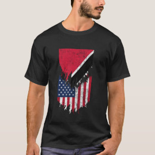 Trinidadian American Flags Ripped Torn Trinidad an T-Shirt