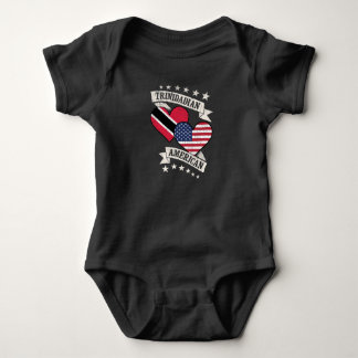 Trinidadian American Heart Flags Trinidad and Toba Baby Bodysuit