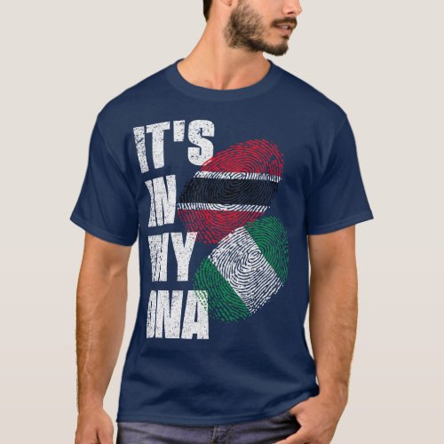 Trinidadian And Nigerian Mix DNA Heritage Flag T_Shirt