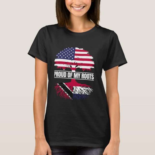 Trinidadian Dutch Mix Proud of Roots Trinidad Neth T-Shirt (Front)