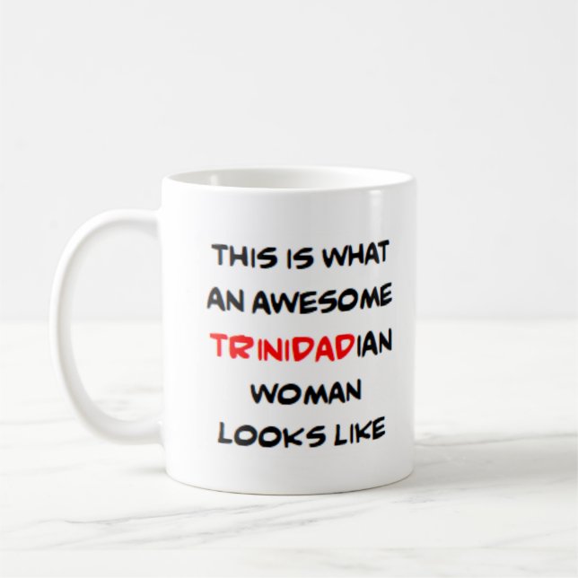 trinidadian woman, awesome coffee mug (Left)