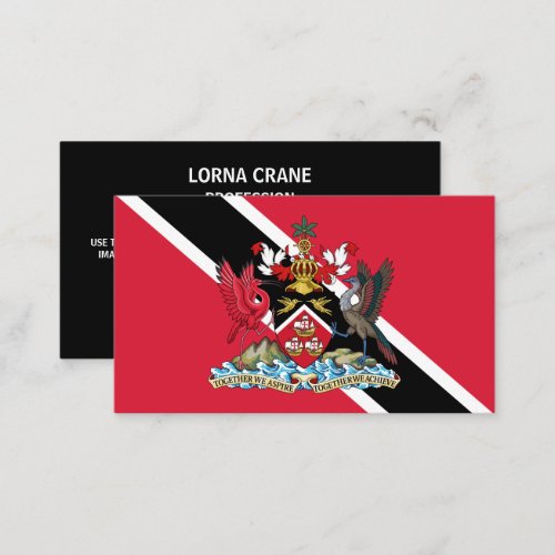Trinidadians and Tobago Flag  Coat of Arms Business Card