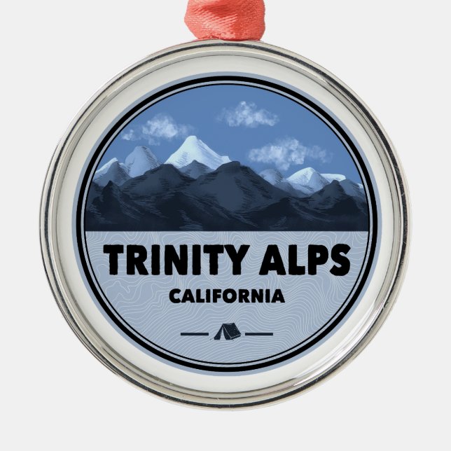 Trinity Alps California Camping Metal Ornament (Front)