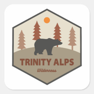 Trinity Alps Wilderness California Bear Square Sticker