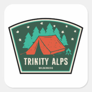 Trinity Alps Wilderness California Camping Square Sticker