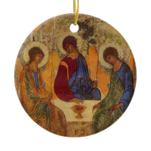 Trinity Angels At Mamre  Ceramic Ornament