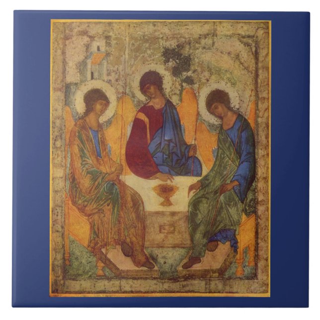 Trinity Angels At Mamre Ceramic Tile (Front)