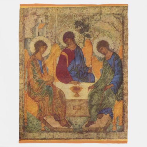 Trinity Angels At Mamre Fleece Blanket