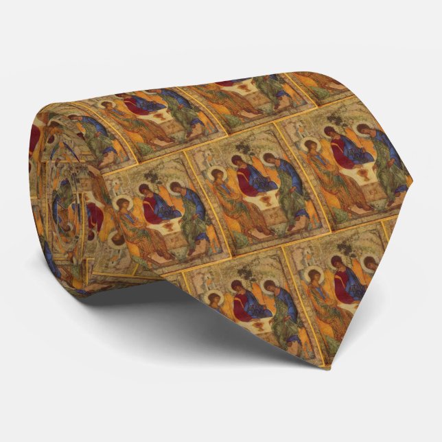 Trinity Angels At Mamre  Neck Tie (Rolled)