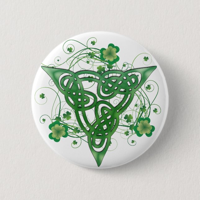 Trinity Celtic Clovers Button (Front)