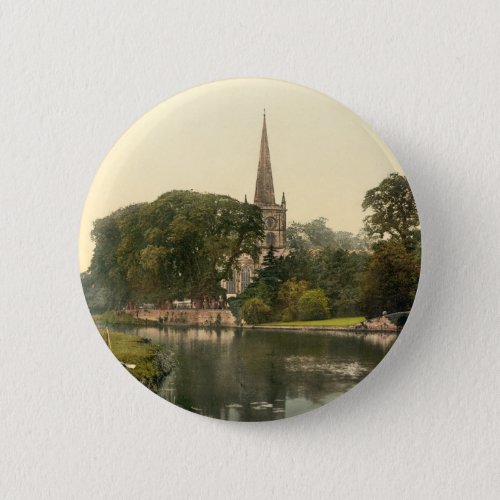 Trinity Church I Stratford_upon_Avon England Pinback Button