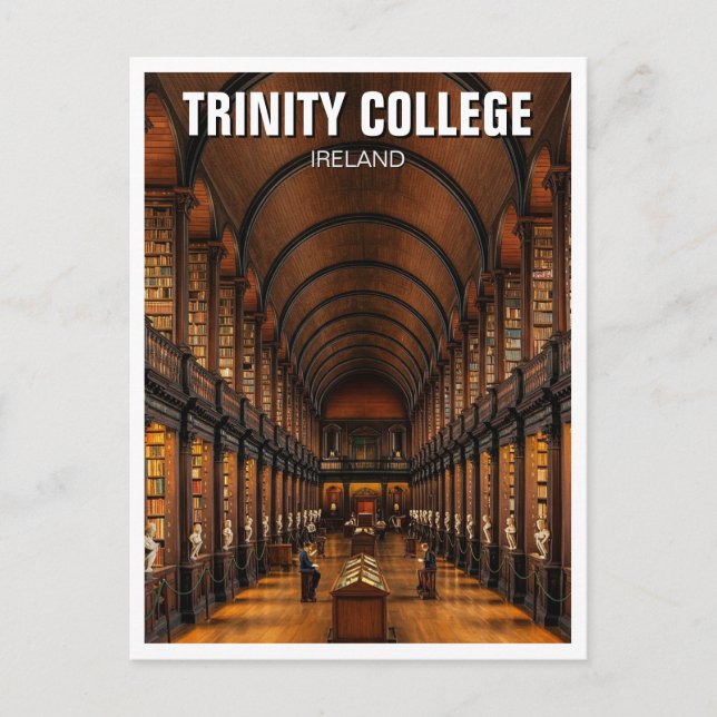 Trinity College Dublin Ireland Library Postcard (Front)