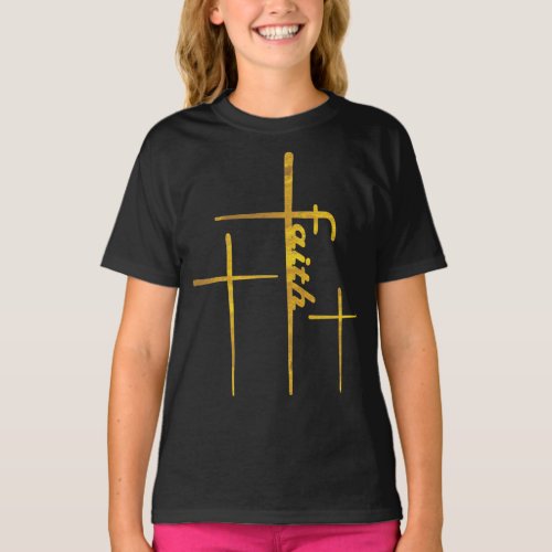 Trinity Cross Christian Faith Kids Boys Girls T_Shirt