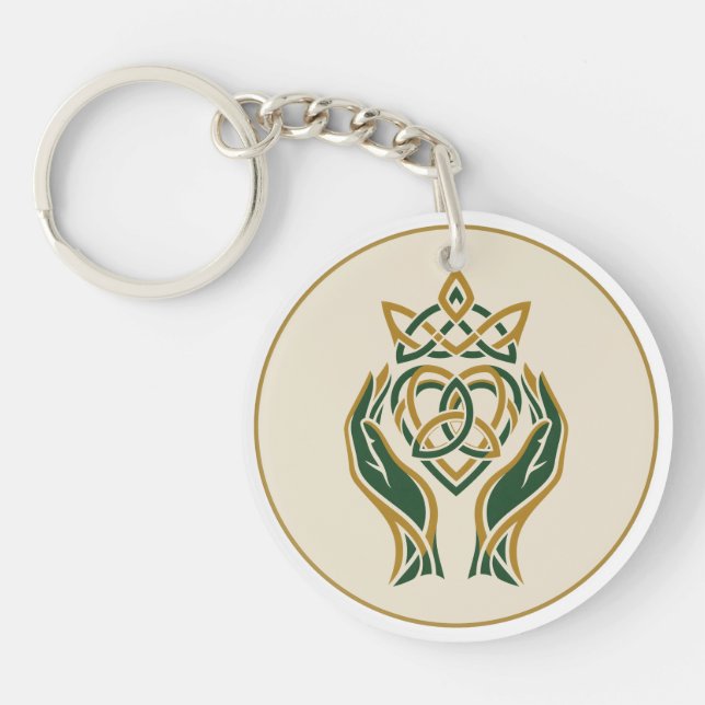 Trinity Heart Claddagh Keychain (Front)