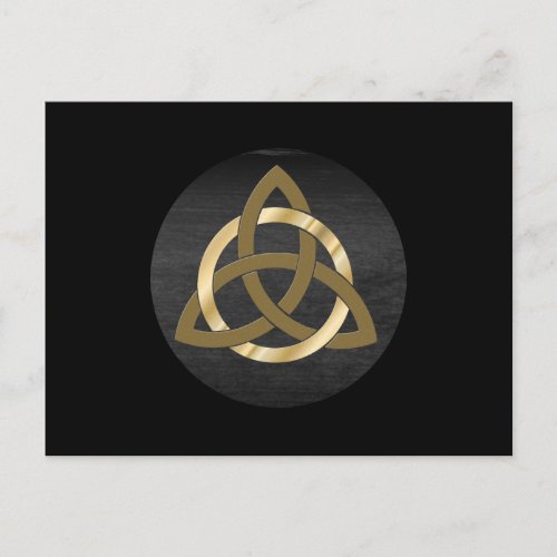 Trinity Knot Celtic Black Gold Postcard