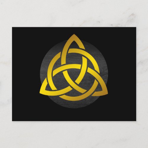 Trinity Knot Celtic Black Gold Postcard