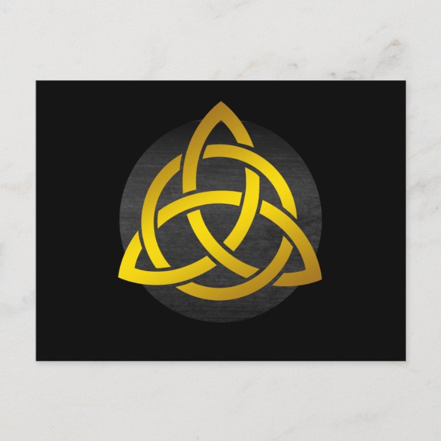 Trinity Knot Celtic Black Gold Postcard (Front)
