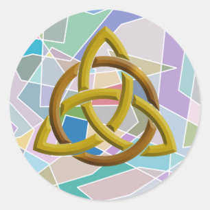 Trinity Knot Celtic Geometric Watercolor blocks Classic Round Sticker