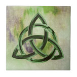 Trinity Knot Celtic Green Grunge Vintage Ceramic Tile at Zazzle