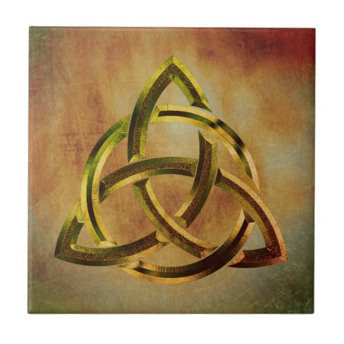 Trinity Knot Celtic Grunge Vintage Ceramic Tile