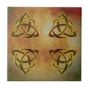 Trinity Knot Celtic Grunge Vintage Tile
