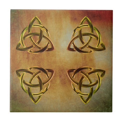 Trinity Knot Celtic Grunge Vintage Tile