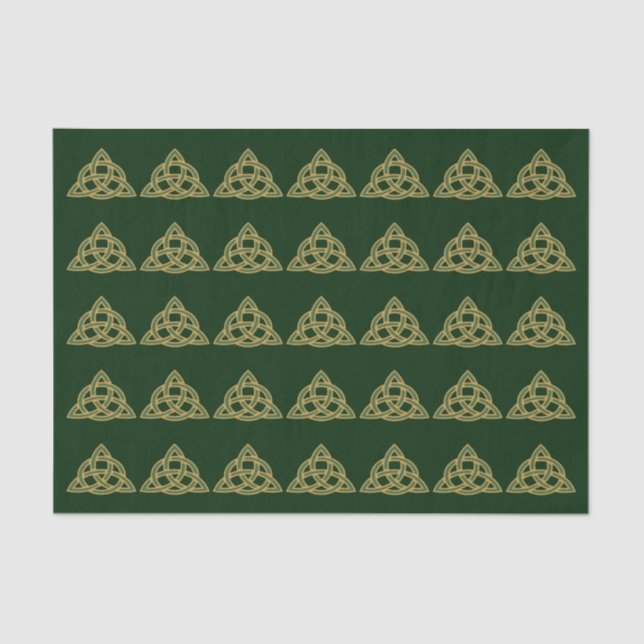 Trinity Knot Green Tissue Paper (Front)