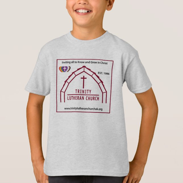 Trinity Lutheran Gray Kids  T-Shirt (Front)