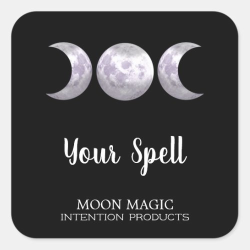 Trinity Moon Spell Intention Candle Label