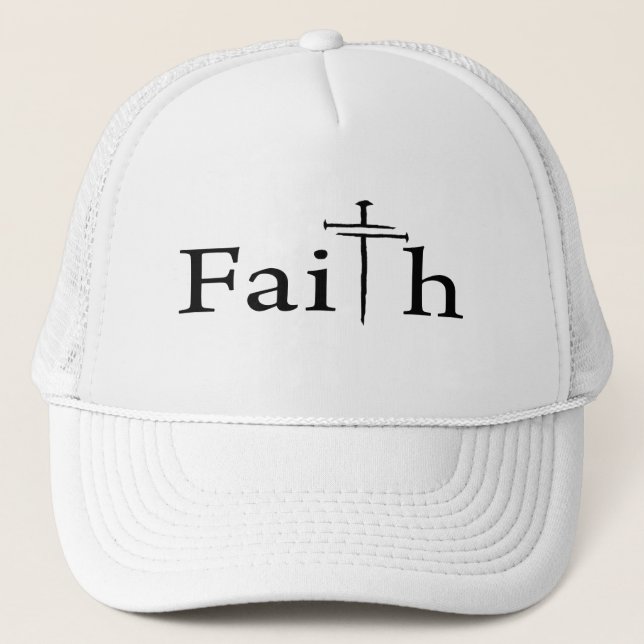 Trinity Nail Cross Faith Ball Cap Christian Hat (Front)